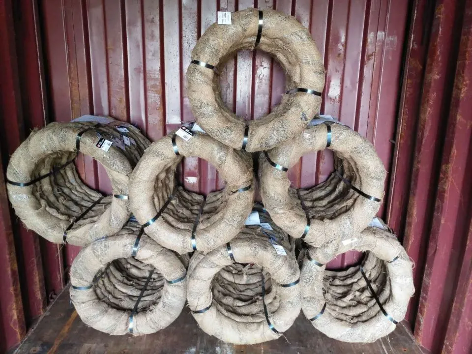 Wire coils, full container